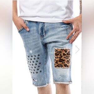 Embellish
Summit Patchwork Denim Shorts
Men – Blue
